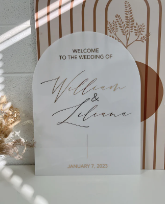 Acrylic Wedding Decor Welcome Sign